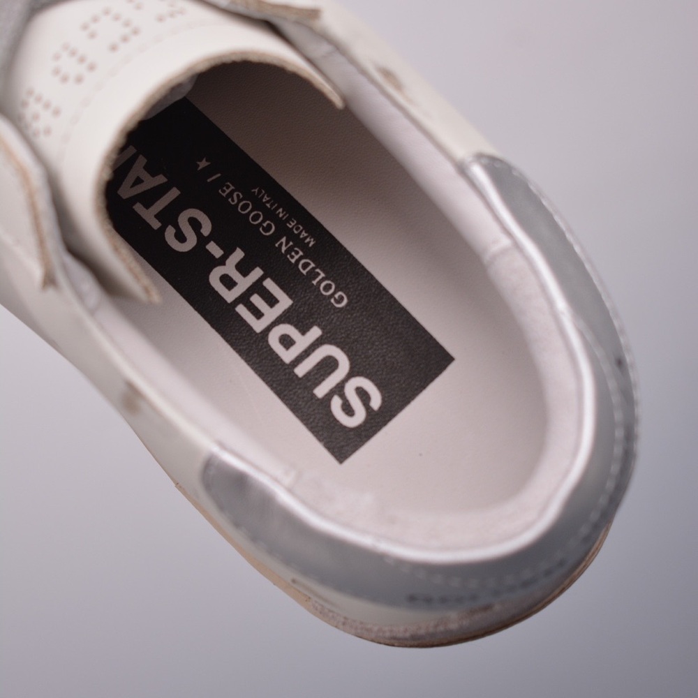 👟 Golden Goose Super Star | White Leather Silver Star - Picture 8 of 9